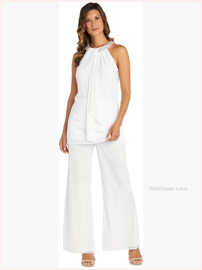 Embellished Scarf Halter Top With Front Cascade Drape Sleeveless Tunic